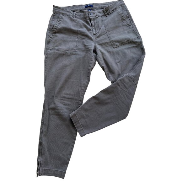 Gap Womens Gray Denim Pants With Pockets & Ankle Zippers Size 12 - Picture 1 of 7